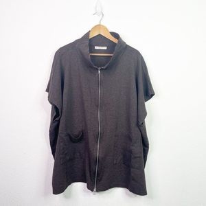 bryn Walker Charcoal Gray Zip-Front Relaxed Jacket